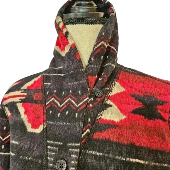 LRL Lauren Jeans Co Ralph Lauren Southwestern Style Sweatshirt Jacket - Picture 4 of 10